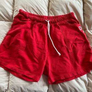 Big Bud Press Lightweight Sweat Shorts in Mustang Red, Unisex XL